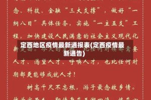 定西地区疫情最新通报表(定西疫情最新通告)