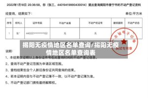 揭阳无疫情地区名单查询/揭阳无疫情地区名单查询表