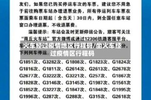 火车经过疫情地区行程码/坐火车经过疫情区行程码