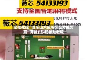实操教程“微乐山东麻将怎么才能常赢”开挂(透视)辅助教程