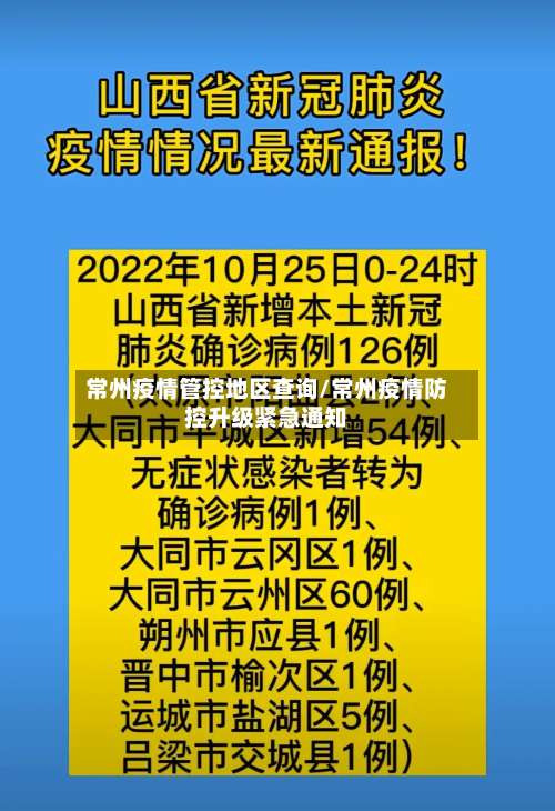 常州疫情管控地区查询/常州疫情防控升级紧急通知-第1张图片