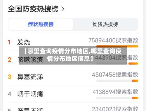 【哪里查询疫情分布地区,哪里查询疫情分布地区信息】-第2张图片