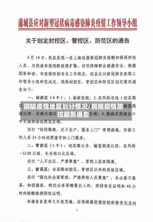 铜陵疫情地区划分情况/铜陵疫情防控最新通告-第1张图片