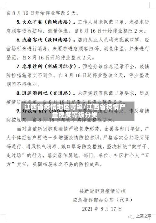 江西省疫情地区等级/江西省疫情严重程度等级分类-第2张图片