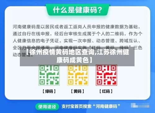 【徐州疫情黄码地区查询,江苏徐州健康码成黄色】-第1张图片