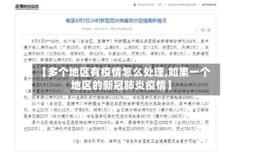 【多个地区有疫情怎么处理,如果一个地区的新冠肺炎疫情】-第2张图片