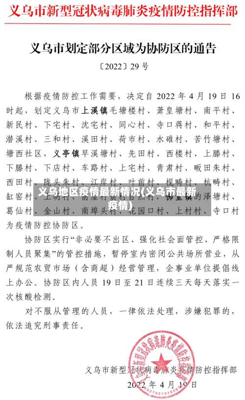 义乌地区疫情最新情况(义乌市最新疫情)-第1张图片